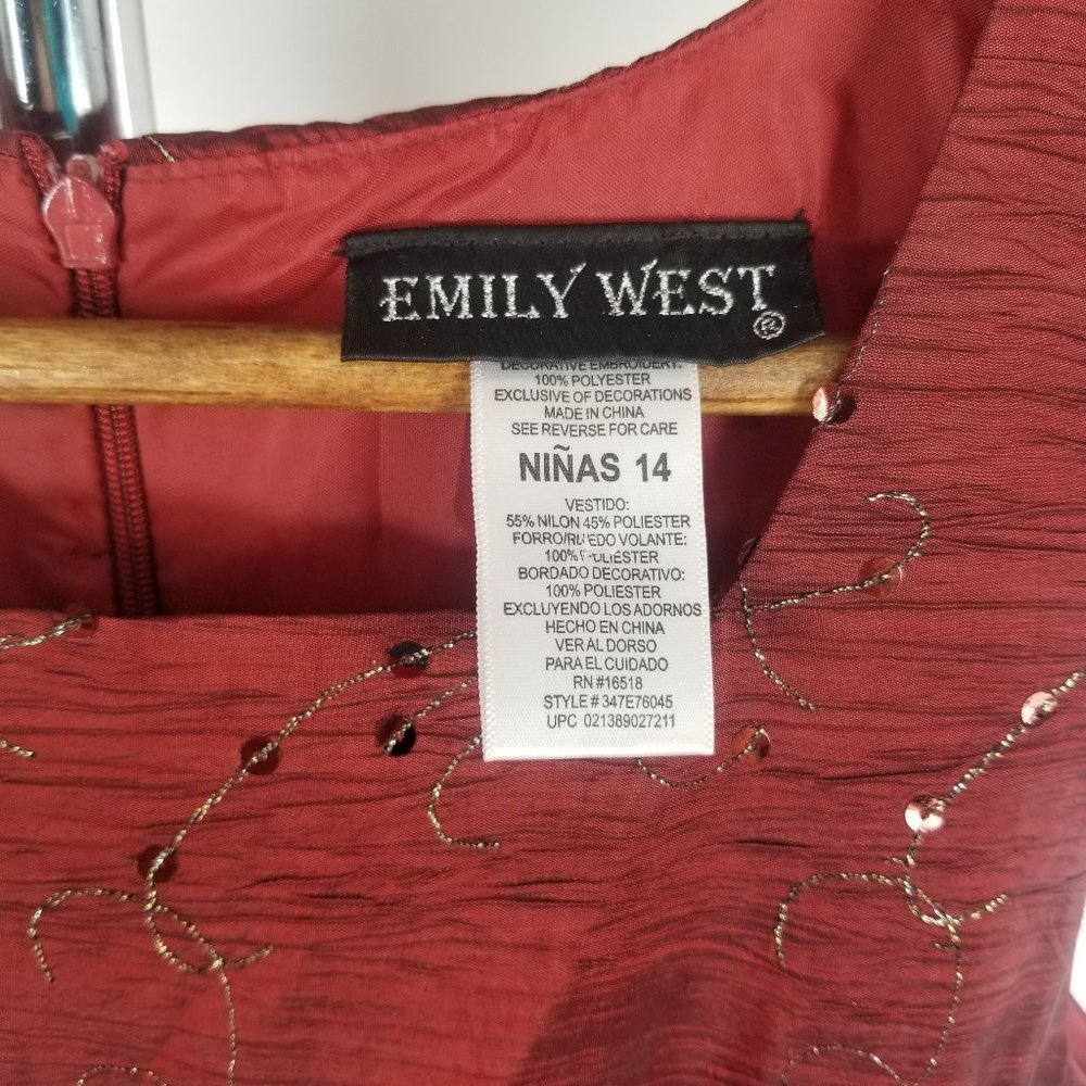 🌵 Emily West Formal Dress Burgundy Taffeta - Picture 5 of 8